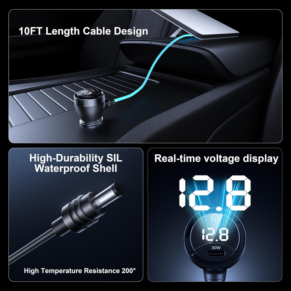 HURMAI Starlink Mini DC Cable at 10ft length for flexible vehicle setup.