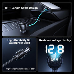 HURMAI Starlink Mini DC Cable at 10ft length for flexible vehicle setup.
