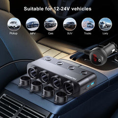 Hurmai heavy-duty splitter ideal for trucks powering GPS, dash cam, and mini fridge.