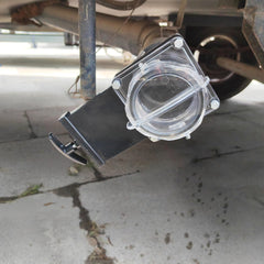 Hurrventer 3-inch valve with clear caps emphasizing secure seals for RV use.