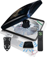 Hurrventer built-in rain shield roof fan provides all-weather RV ventilation.
