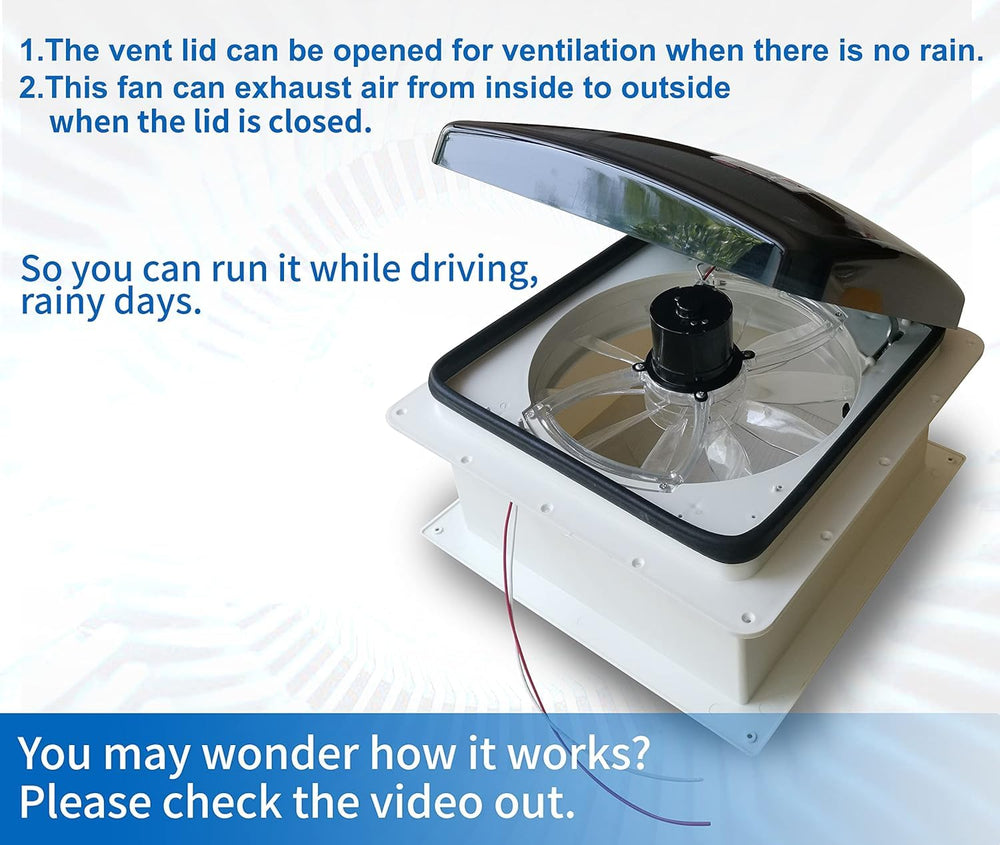 Hurrventer quiet motor minimizes cabin noise during nighttime cooling.