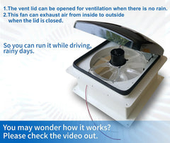 Hurrventer quiet motor minimizes cabin noise during nighttime cooling.