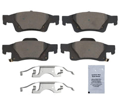 HUSCH D1498 rear brake pads installation view showing alignment for proper seating.
