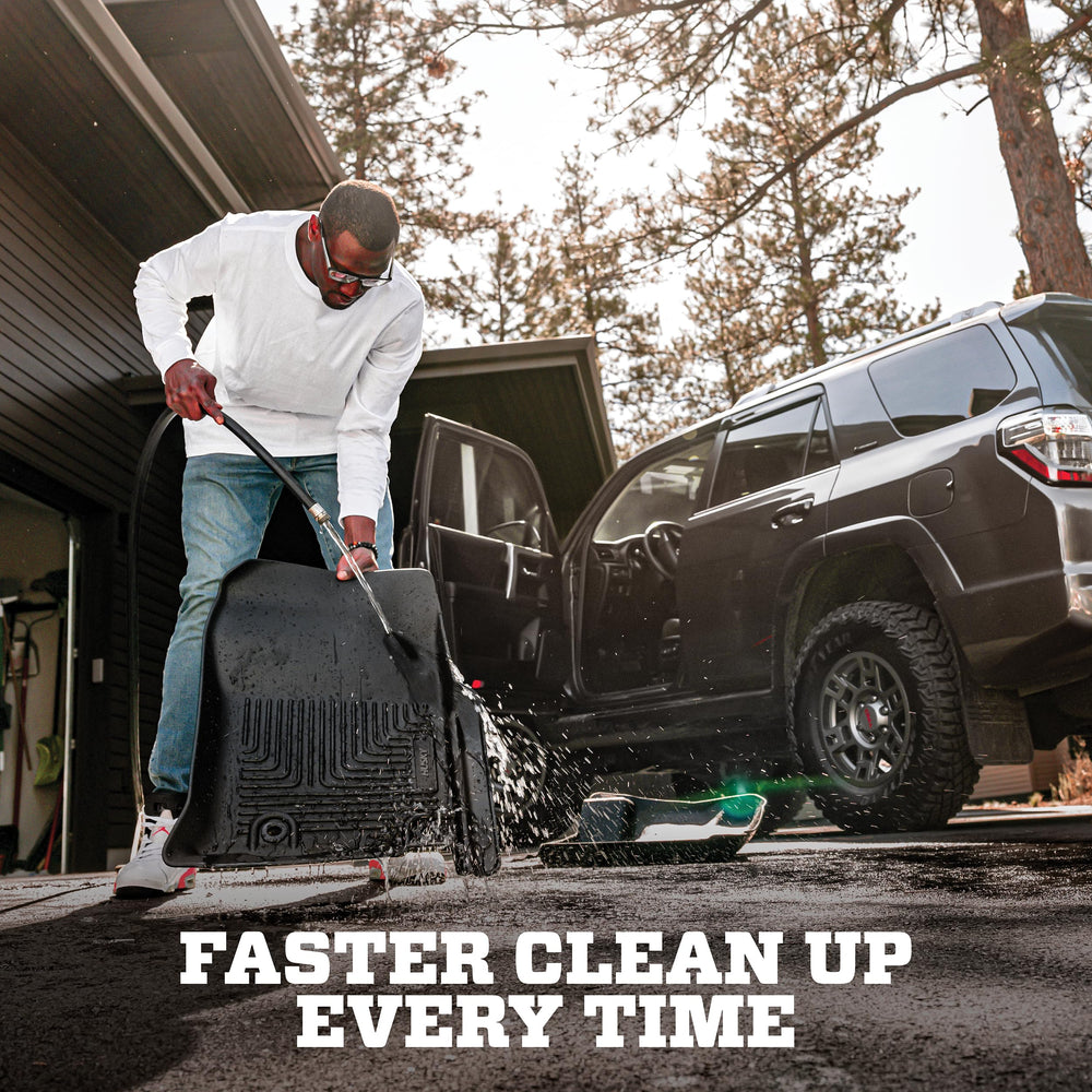 DuraGrip non-slip surface keeps mats in place on every ride.