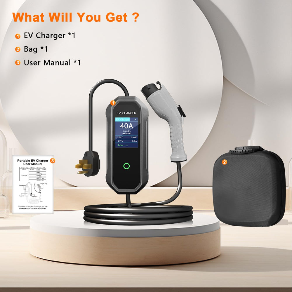 HUSTIAN Level 2 EV Charger included accessories bag.