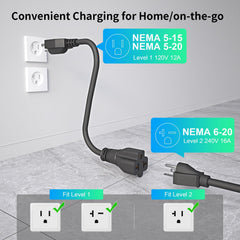 HUSTIAN charger packed with manual and NACS connector for easy setup.