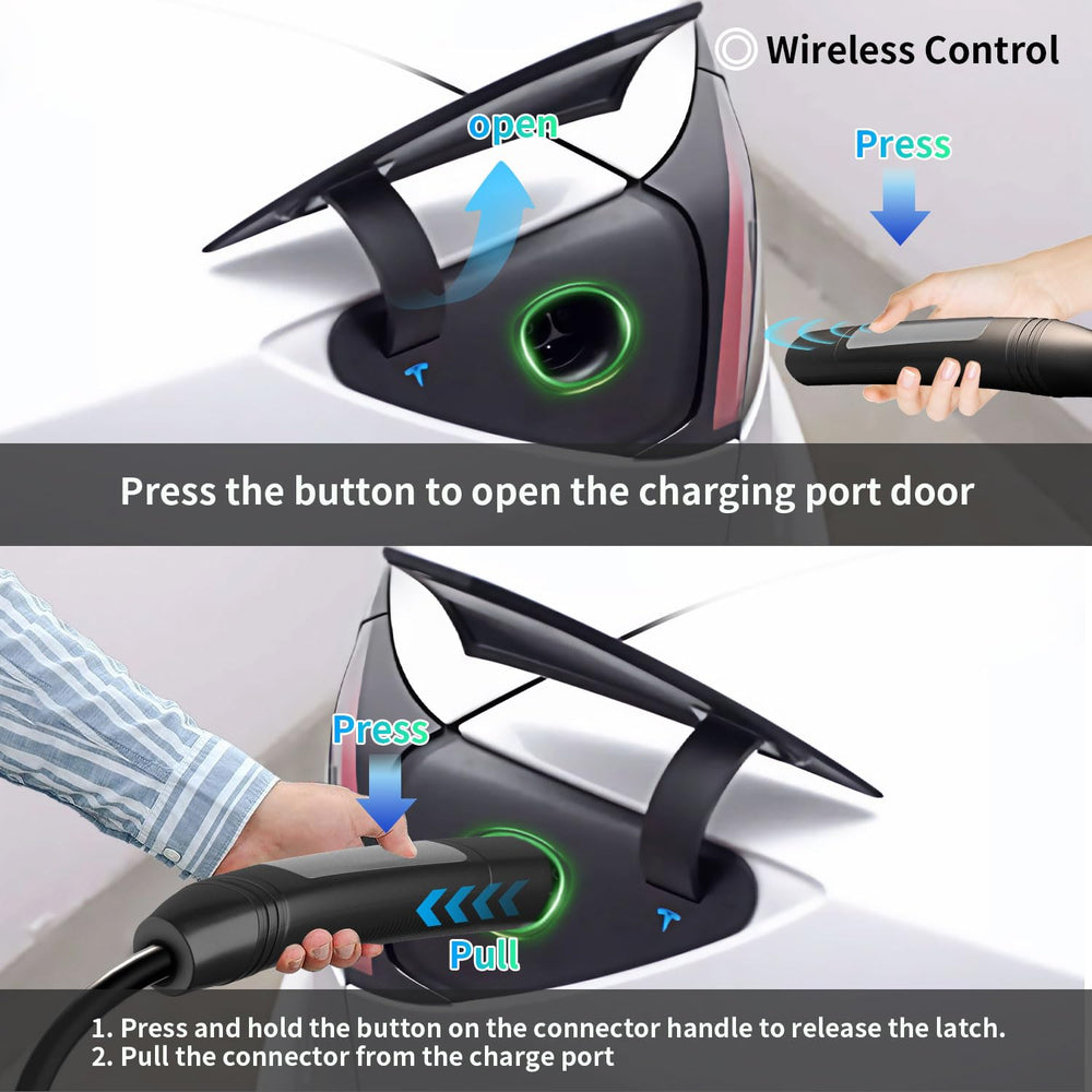 HUSTIAN charger NEMA 6-20 plug highlighting 240V compatibility for Level 2 charging.