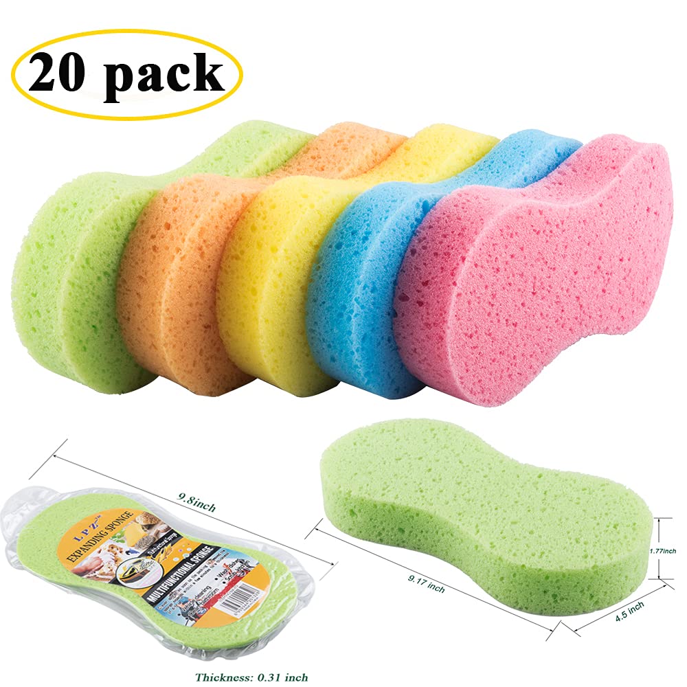 Huvai multi-color sponge set with vacuum packing for space-saving storage and quick access.