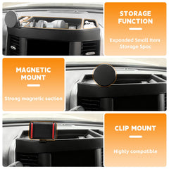 HUYINPJ phone holder with 12V outlet keeps device within reach for maps.