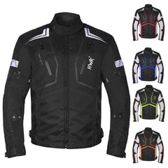 HWK Scorpion jacket front view shows armor protection for city riding.
