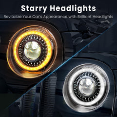 HWSTAR 7-inch headlights side view showing slim profile and plug-and-play readiness