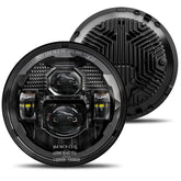 HWSTAR 7-inch LED headlights front view with bright, uniform beam for safer night driving