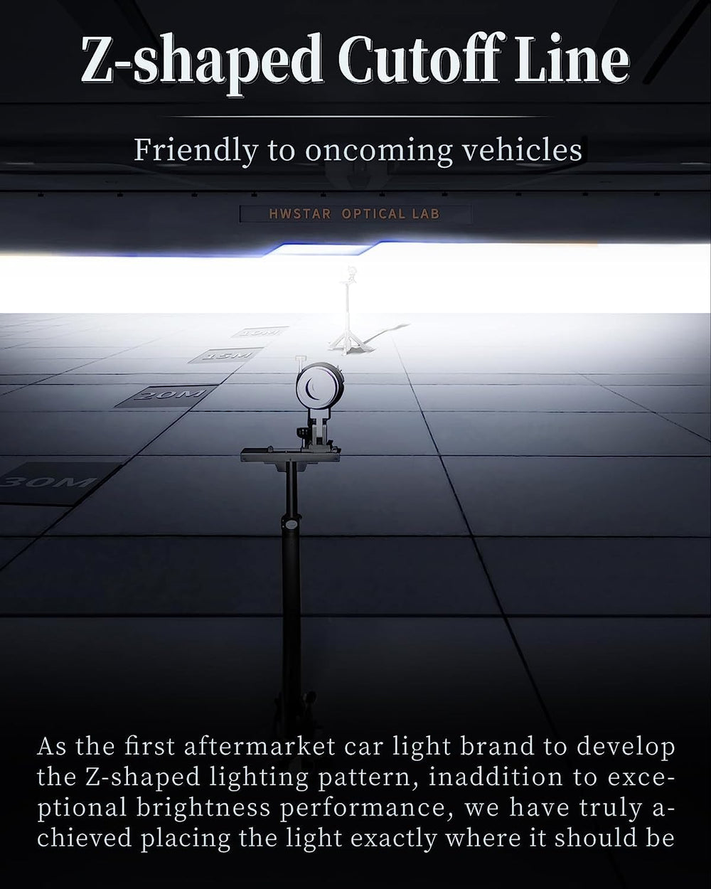 HWSTAR H6054 LED headlights precise-cutoff line reduces glare for oncoming traffic.