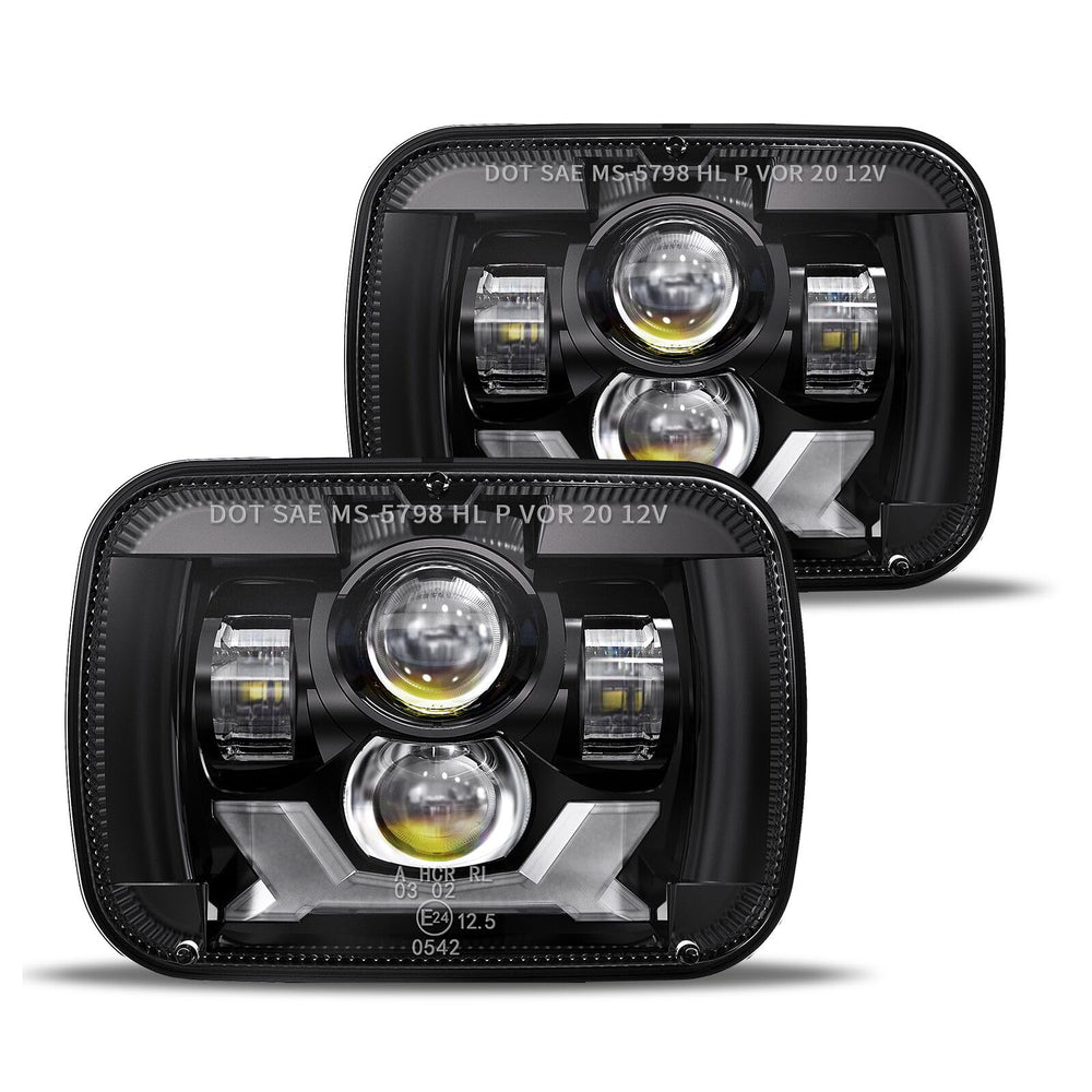 HWSTAR H6054 LED headlights front view for 5x7 fits, showcasing a modern upgrade.