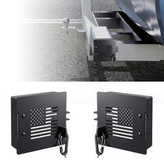 Hyfico aluminum RV bumper end cap 2-pack protects outdoor storage pipes.