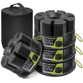 Hyfico Trailer Jack Block four-pack with stable stacking for RV leveling.