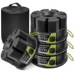 Hyfico Trailer Jack Block four-pack with stable stacking for RV leveling.