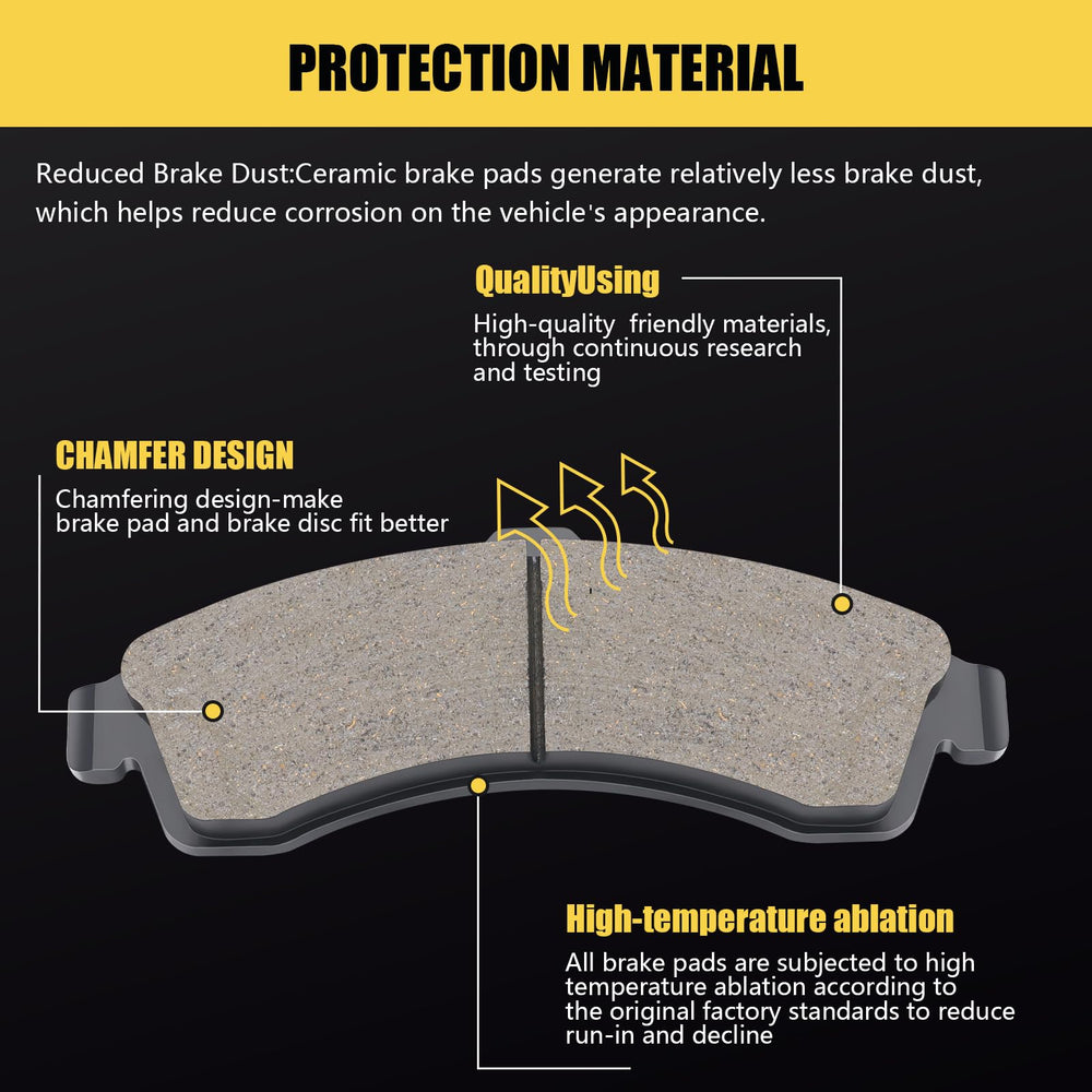 HYFTJYZ ceramic brake pads with hardware improve fade resistance and smooth braking.