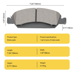 HYFTJYZ ceramic front brake pad set for GMC Yukon closeup indicating reliable braking