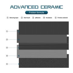 HYFTJYZ ceramic front brake pads for 4Runner, front view, designed for smooth stopping