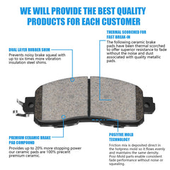 HYFTJYZ installation hardware included with front brake pads for easy DIY replacement.
