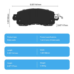 HYFTJYZ front pads resist heat for consistent braking performance.