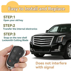 HYMOLKYE Cadillac Escalade key shell two-piece packaging ready to install