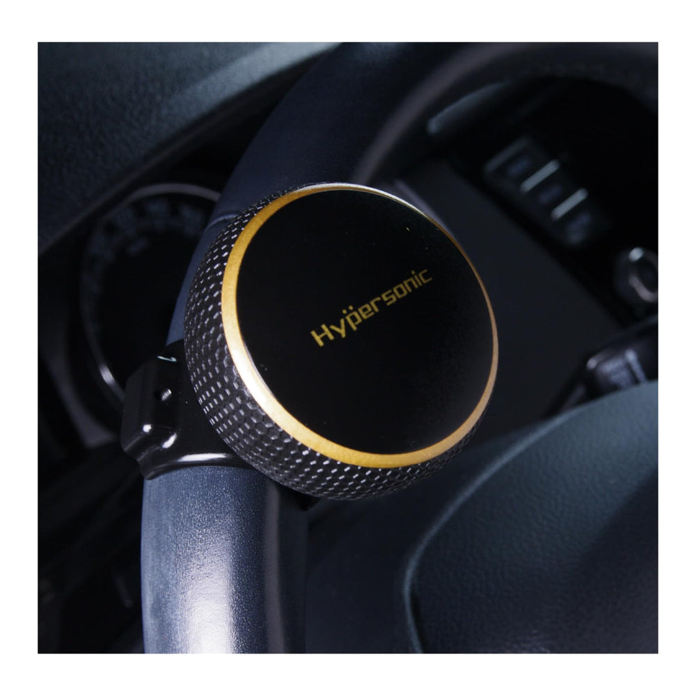 Hypersonic steering wheel knob bearing detail, precise rotation for effortless turns.