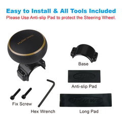 Hypersonic steering wheel knob driver use, ideal for long drives and taxis.