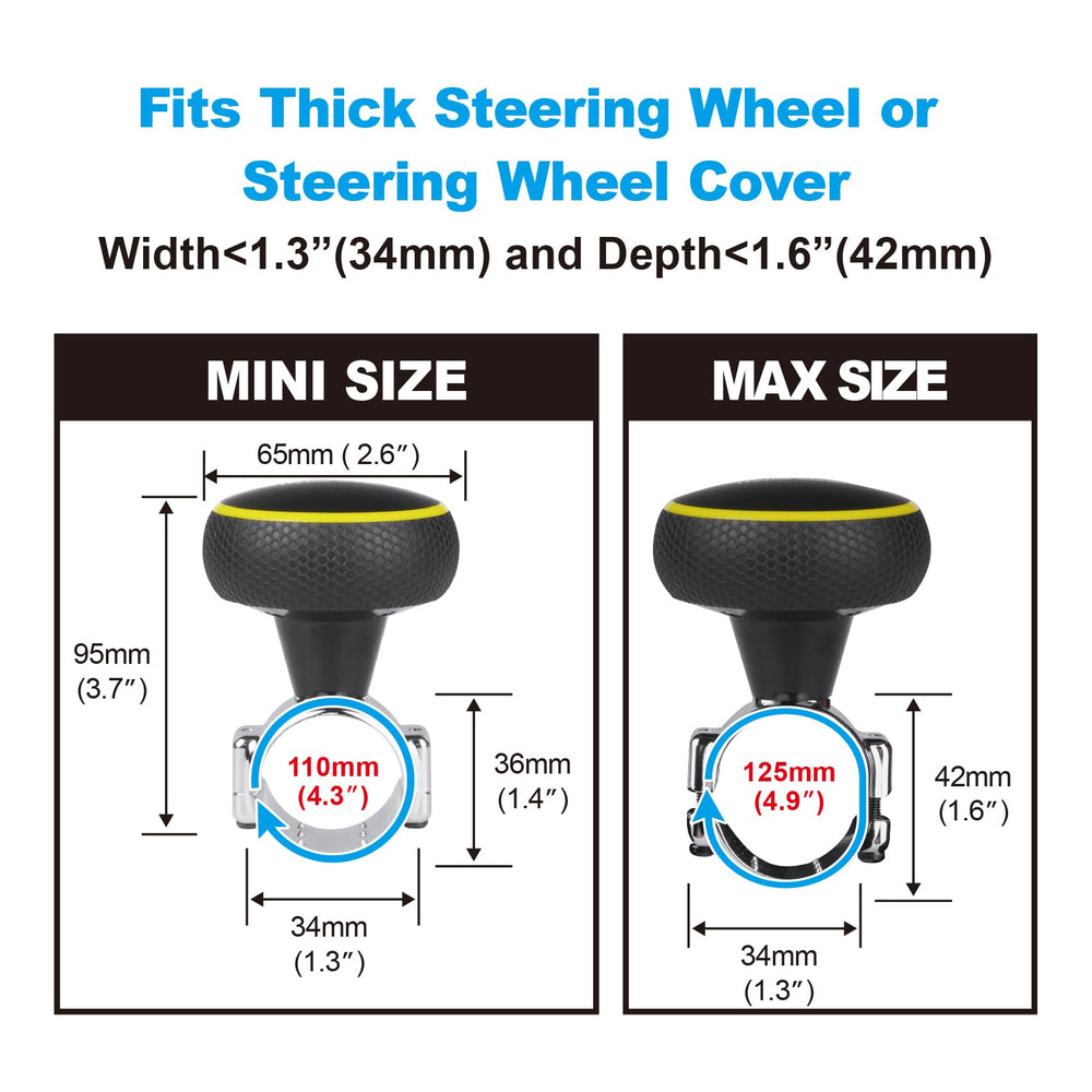 Hypersonic durable steering wheel knob resists wear for long-lasting use.
