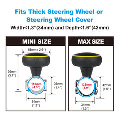 Hypersonic durable steering wheel knob resists wear for long-lasting use.