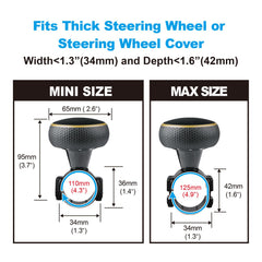 Hypersonic steering wheel knob safe edges, comfortable use with no scratches.