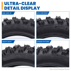 Hyssk 2.50-10 tire inner tube package for easy maintenance and replacement.