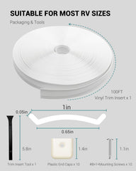 HZE RV weather strip unrolled shows exterior refresh and screw-track coverage.