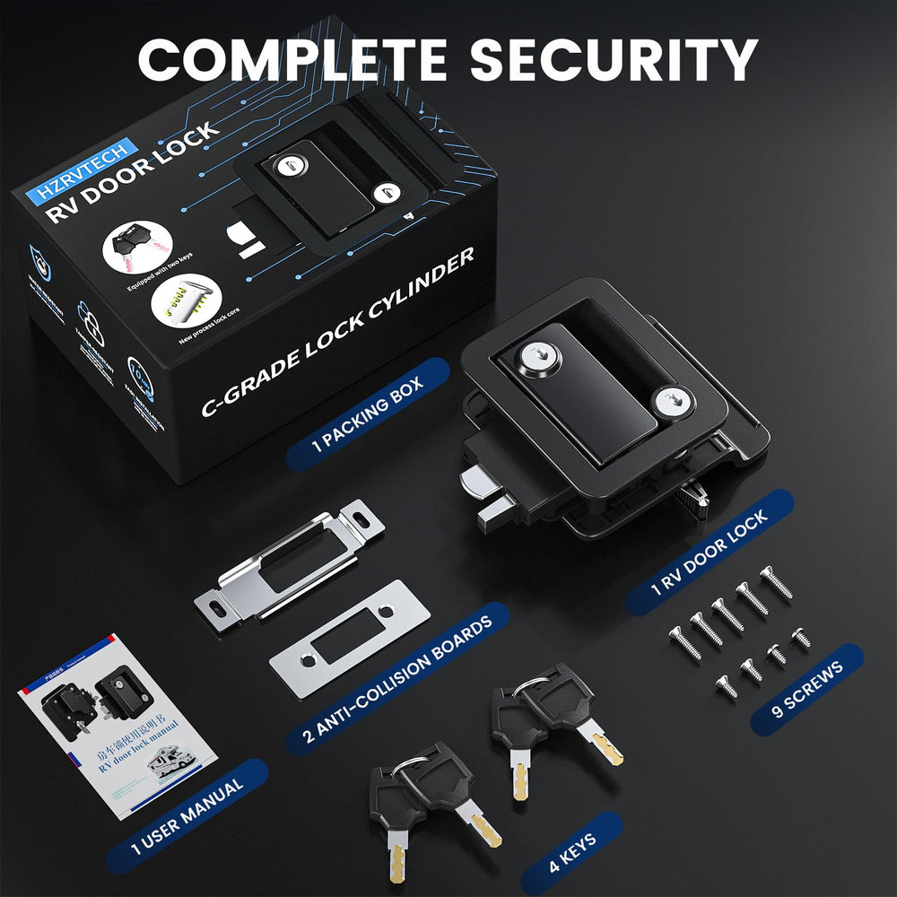 HZRVTECH four-keys-included set provides replacement convenience.