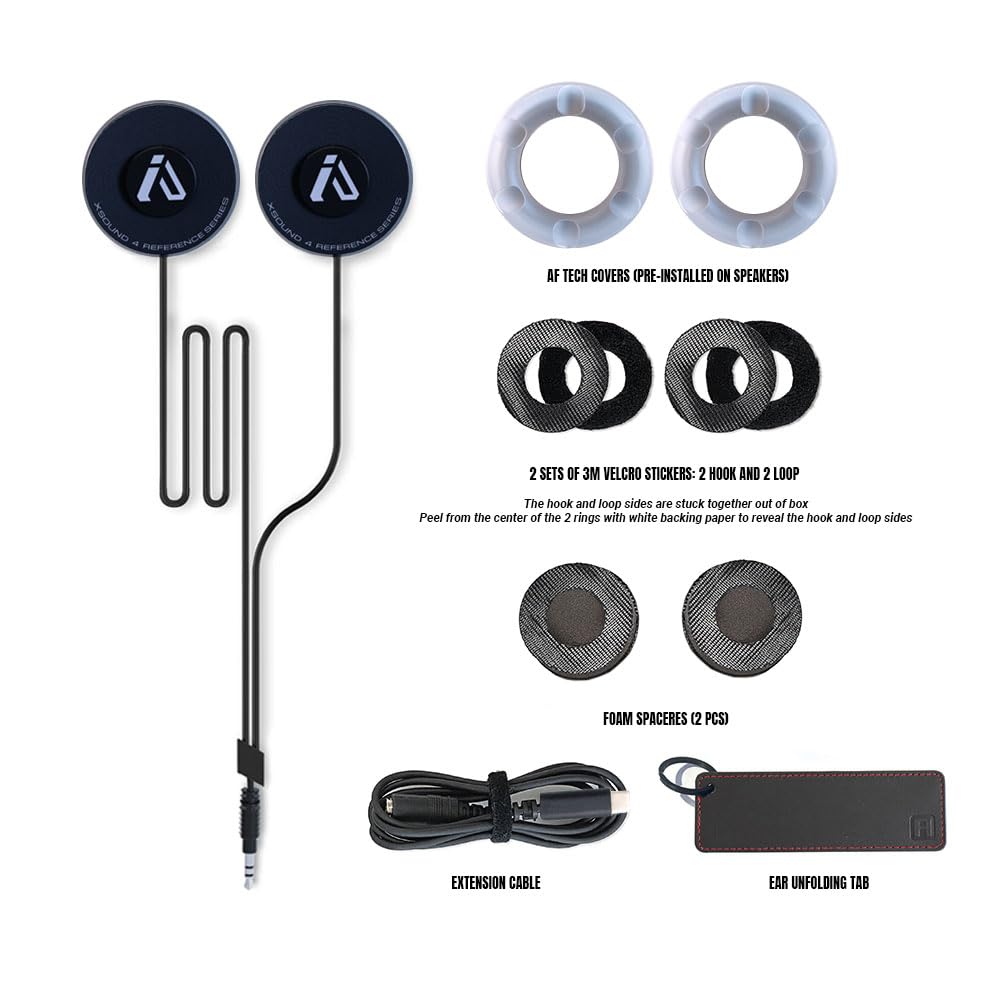 I A S U S XSound 4 speaker-kit installation close-up showing extension cable.