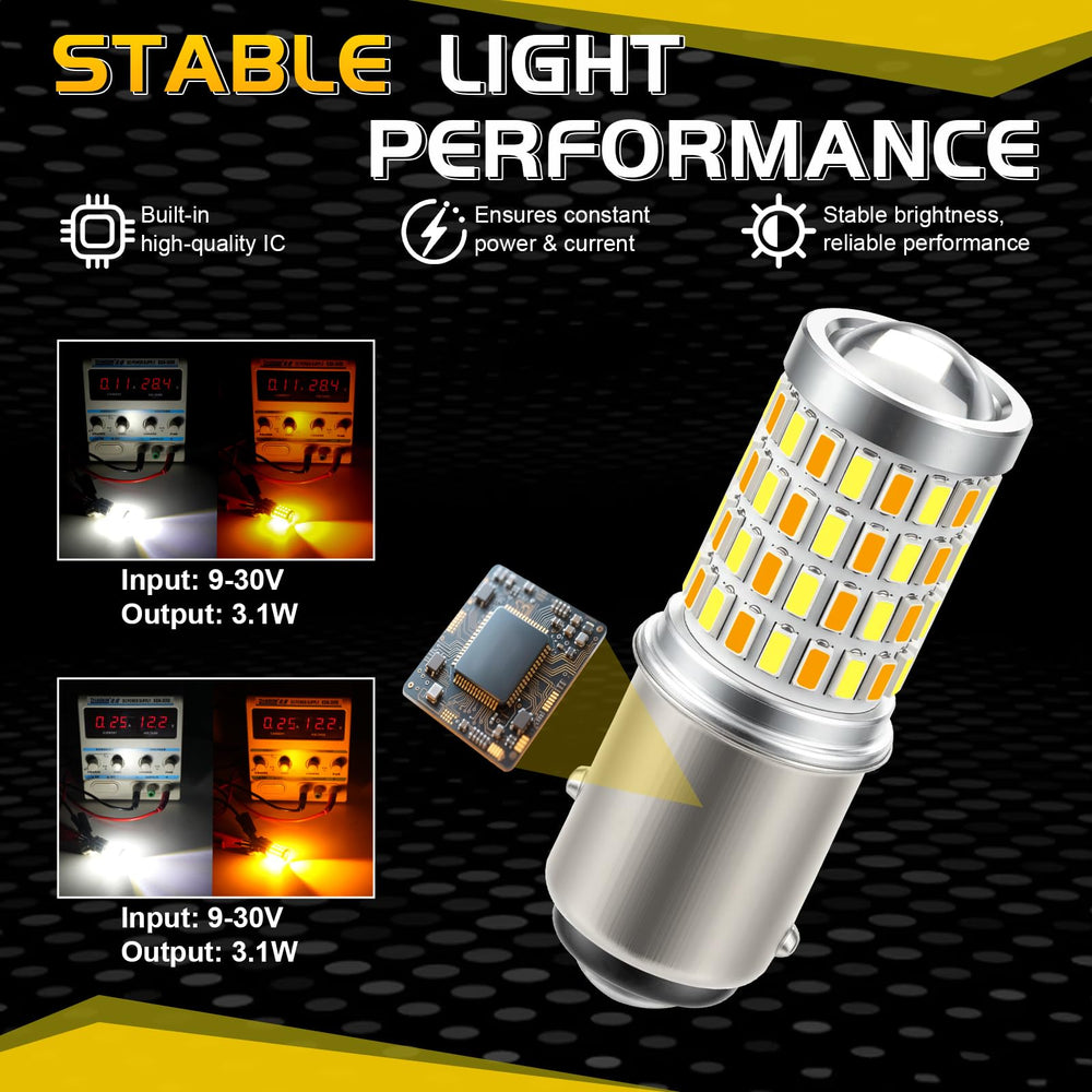 iBrightstar 1157 amber turn signal for enhanced noticeability