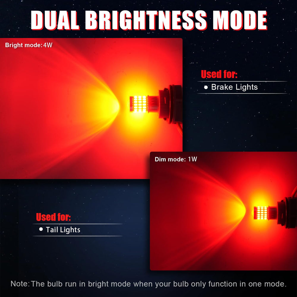 iBrightstar 7443 LED red bulb back side emphasizes aluminum housing