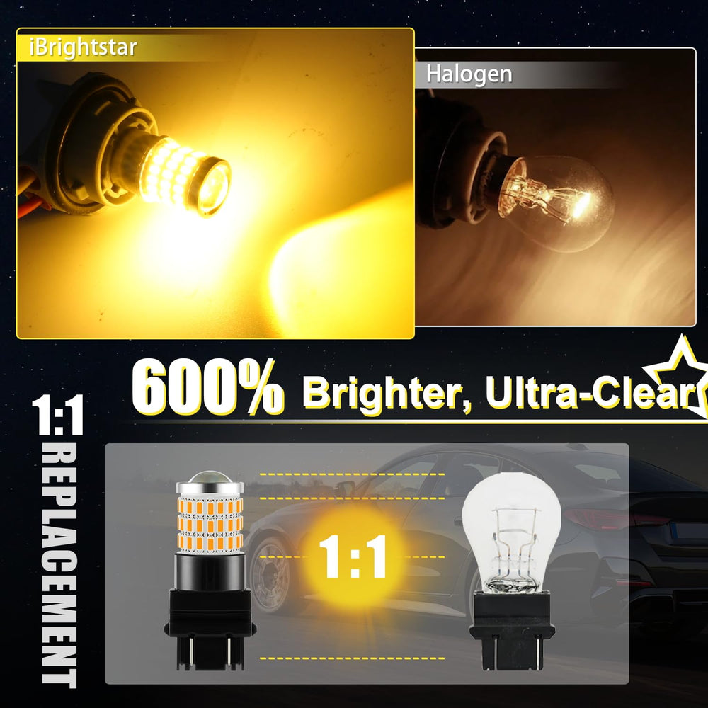 iBrightstar amber bulb showing aluminum housing and projection lens for efficient heat management