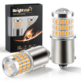 iBrightstar amber 1156 LED bulb front view for brighter vehicle signals