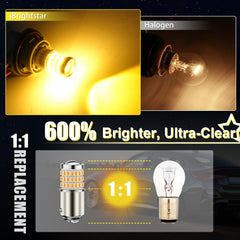 ibrightstar BAY15D amber turn-signal LED for reliable visibility
