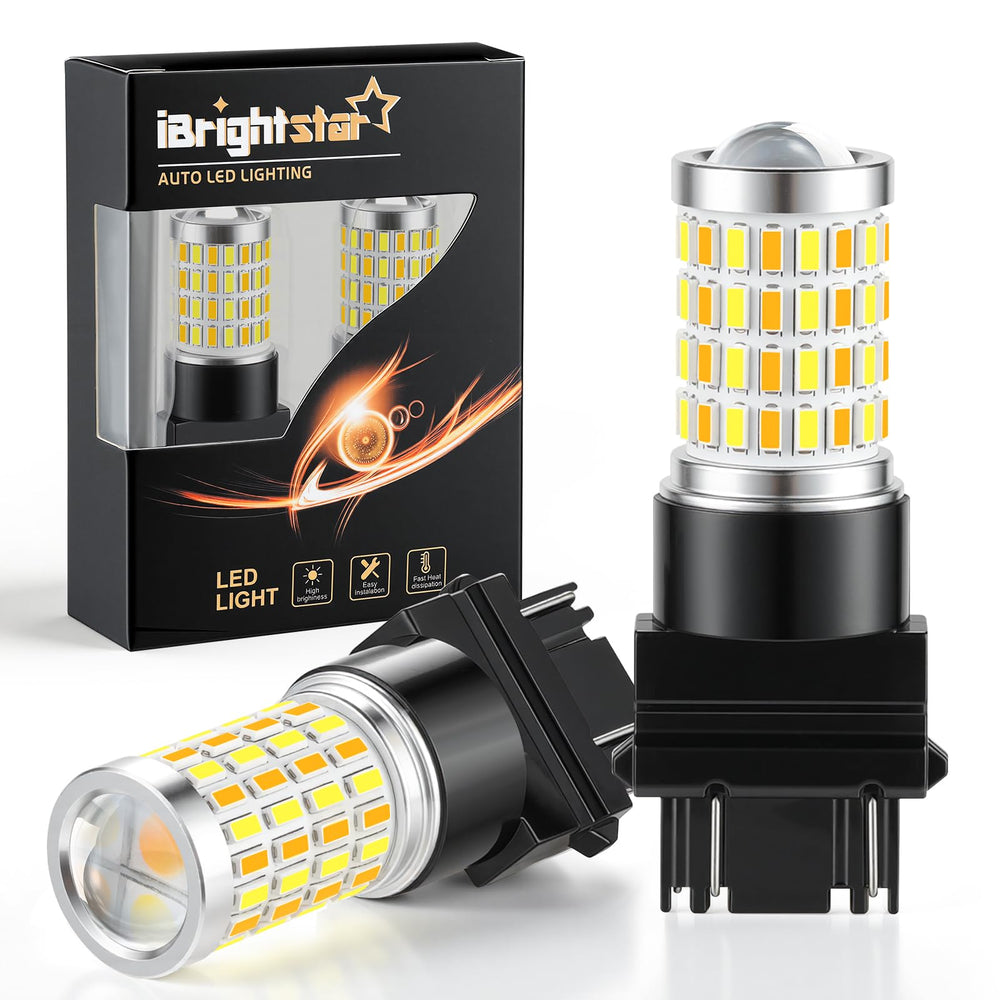 iBrightstar switchback white bulbs with projector lens for daytime visibility.