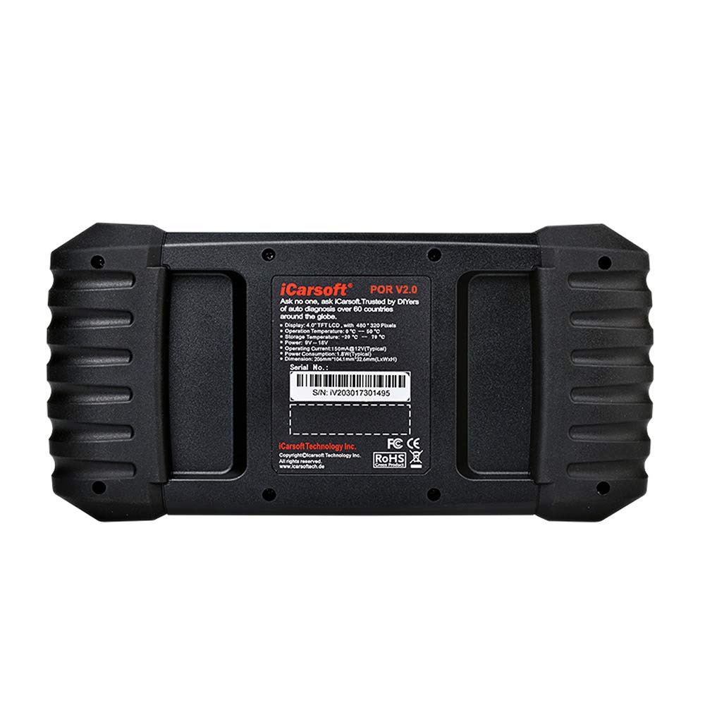 iCarsoft POR V2.0 in-use with car dashboard for fast diagnostics