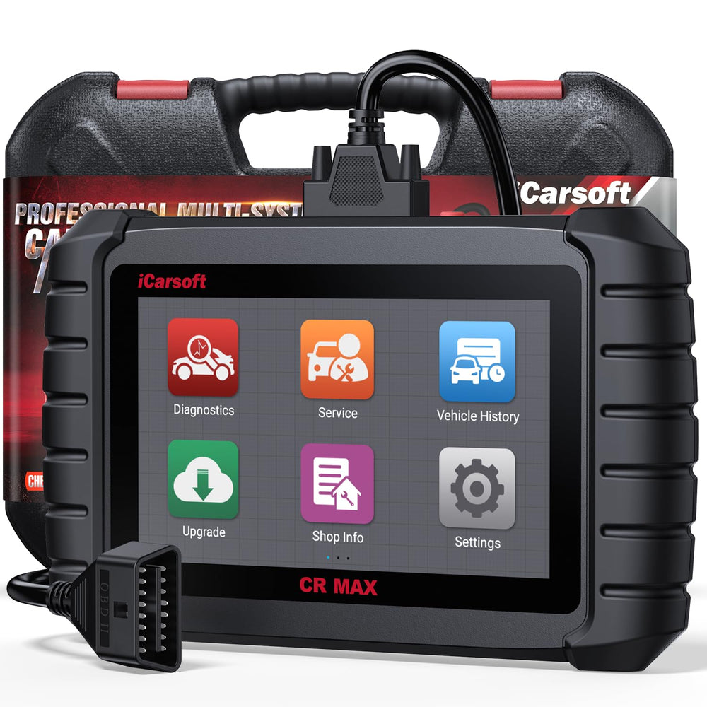 iCarsoft CR Max diagnostic scanner front view for DIY and pro use