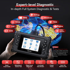 CR Pro+ multi-system diagnostics showing engine, ABS, and BMS status