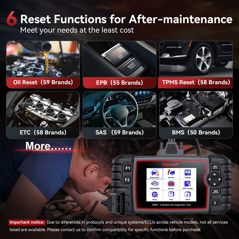 iCarsoft E660 reads ABS and SRS codes for safety monitoring