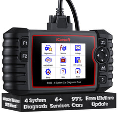 iCarsoft E660 diagnostic interface showing multi‑system results and easy navigation