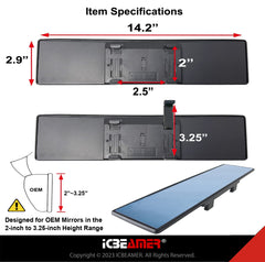 ICBEAMER rear view mirror offers a panoramic view for safer driving