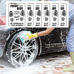 Ickimee car-detailing mats with footprint design—clean appearance enhances showroom or shop visits.
